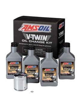 KIT ACEITE AMSOIL 20W-50 V-TWIN SYNTHETIC Y FILTRO CROMO (4 LTS)