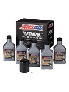 KIT ACEITE AMSOIL 20W-50 V-TWIN SYNTHETIC Y FILTRO NEGRO (5LTS)